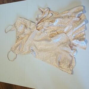 Ava Champagne Pink Leopard Print Ruffle Mini Wrap Dress A9